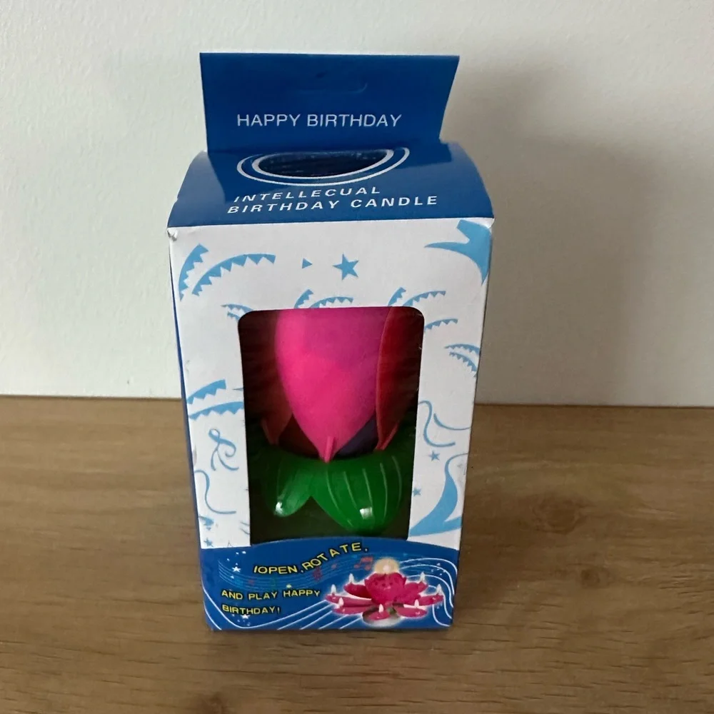 Rotating Musical Birthday Candle Plays “Happy Birthday” - Multicolor